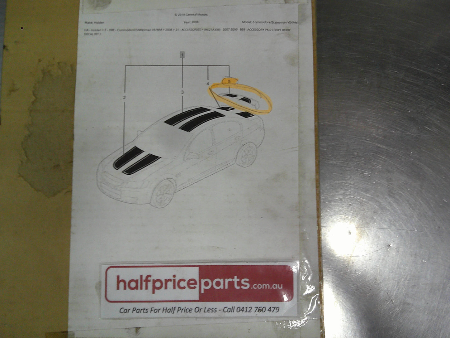Holden VE Commodore Sedan Genuine Rear Boot Spoiler Decals Left Hand & Right Hand Black New Part