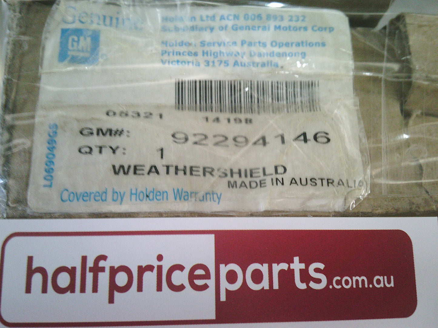 Holden VE/VF Commodore Genuine Front Tinted Slimline Front Pair Weather Shield Set New Part