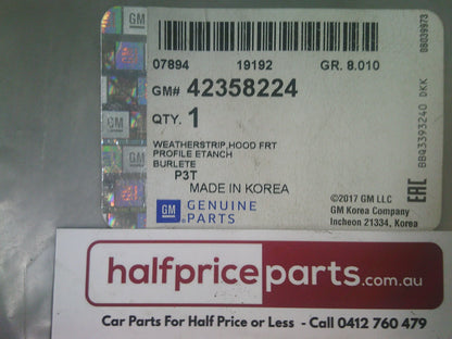 Holden Barina Spark Genuine Front Bonnet Weatherstrip New Part