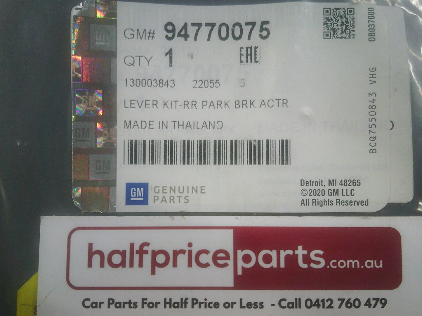 Holden RG Colorado/Trailblazer Genuine Left Hand Rear Parling Brake Lever Kit New Part