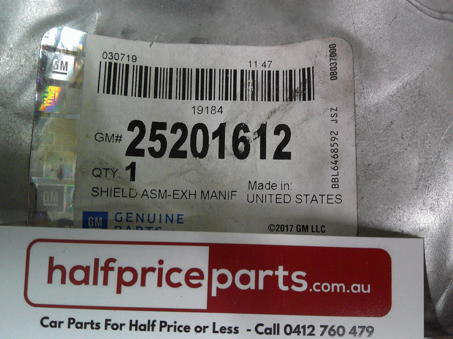 Holden Malibu-Equinox Genuine Upper Exhaust Manifold Shield Assembly New Part
