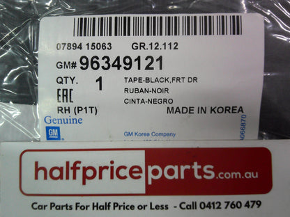 Holden TK Barina Genuine Right Hand Front Black Out Tape New Part