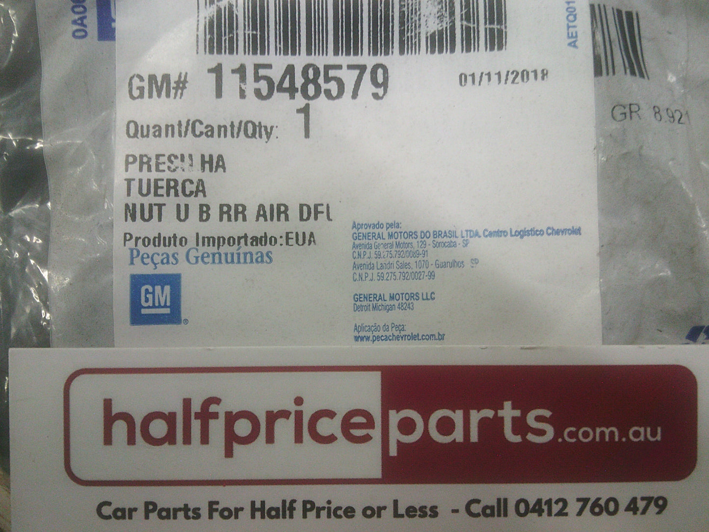 Holden/GM Genuine Multipurpose Extruded U-Nut New Part