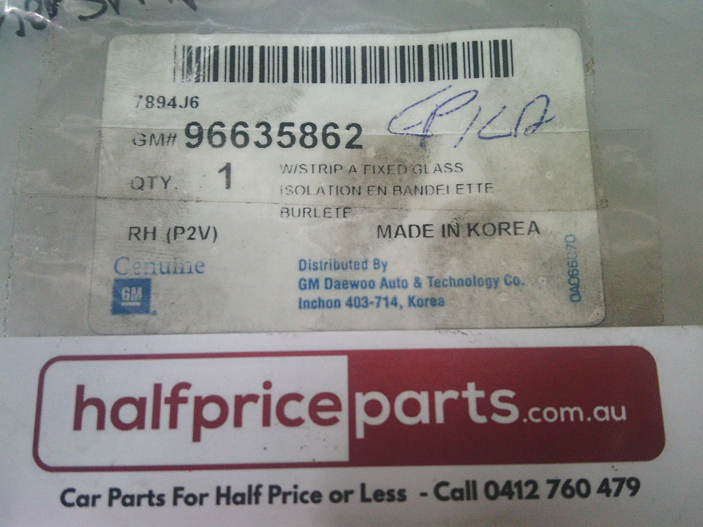 Holden EP Epica Genuine Right Hand Rear Quarter Window Weatherstrip New Part