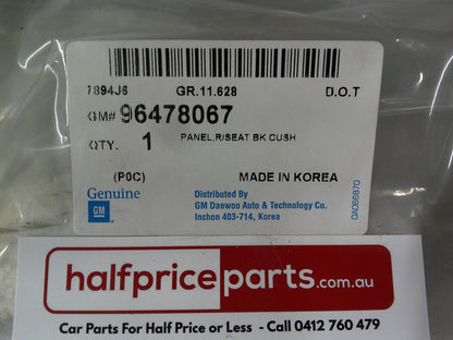 Holden CG Captiva Genuine Left Hand Rear Seat Back Panel New Part