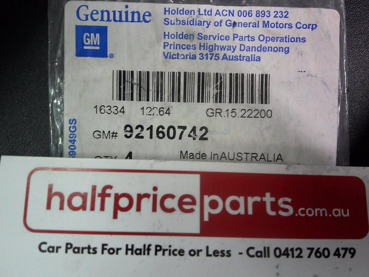 Holden VY/VZ Commodore/WL Statesman/Caprice Genuine Seat Cushion Button New Part