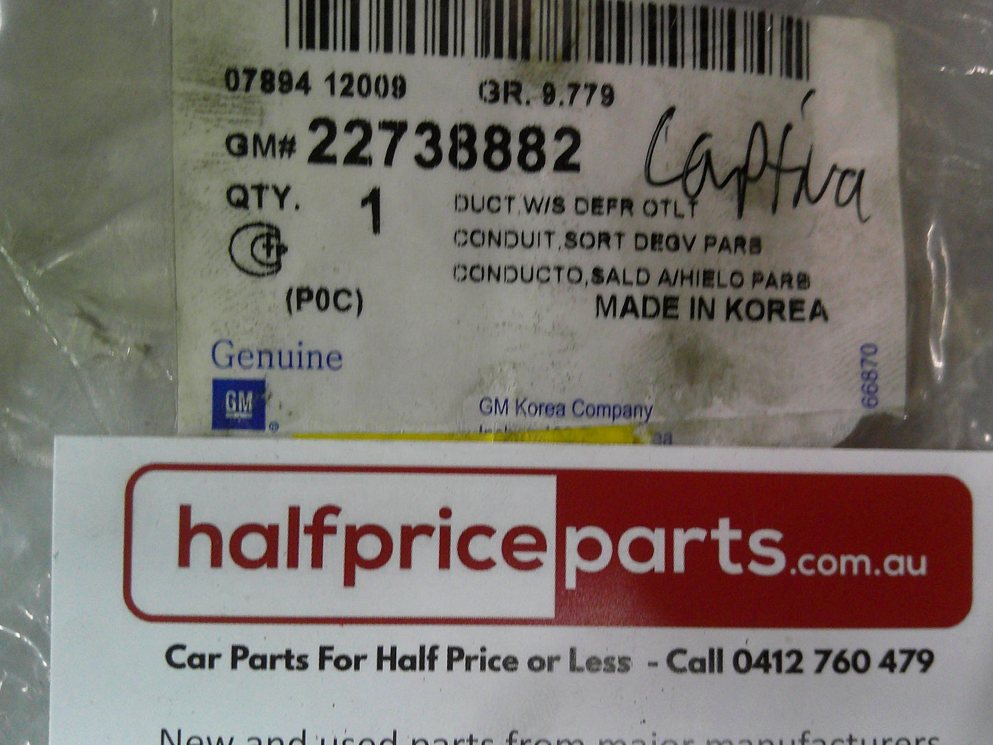 Holden CG Captiva Genuine Windshield Defroster Outlet New Part