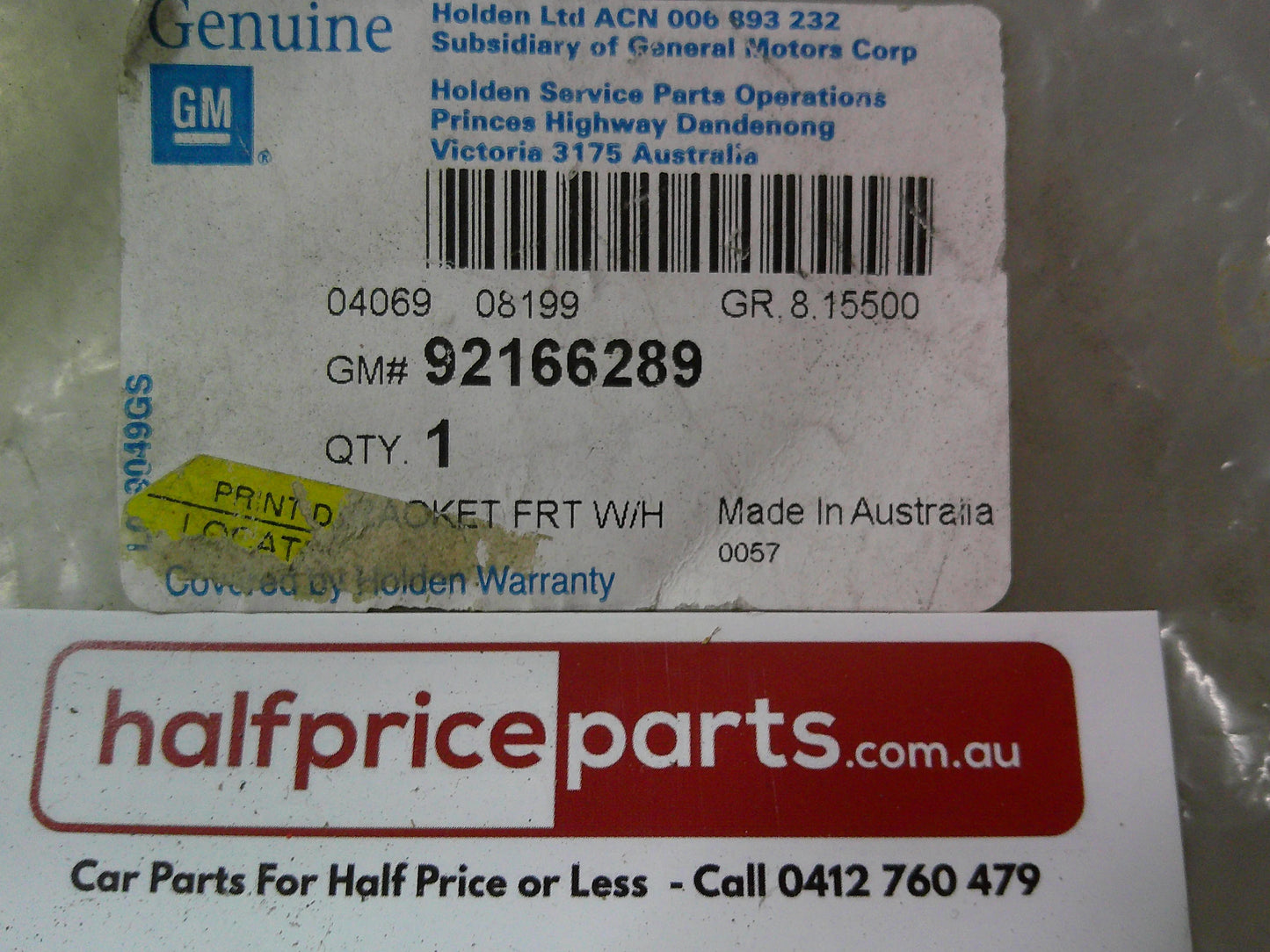 Holden VT-VX-VY-VZ-HSV Commodore Genuine Right Hand Front Wheel Rail Corner Panel New Part