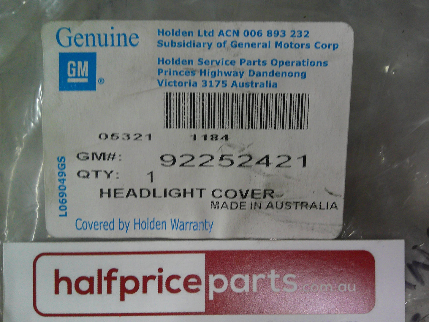 Holden Barina Spark Genuine Head Light Protector Kit New Part