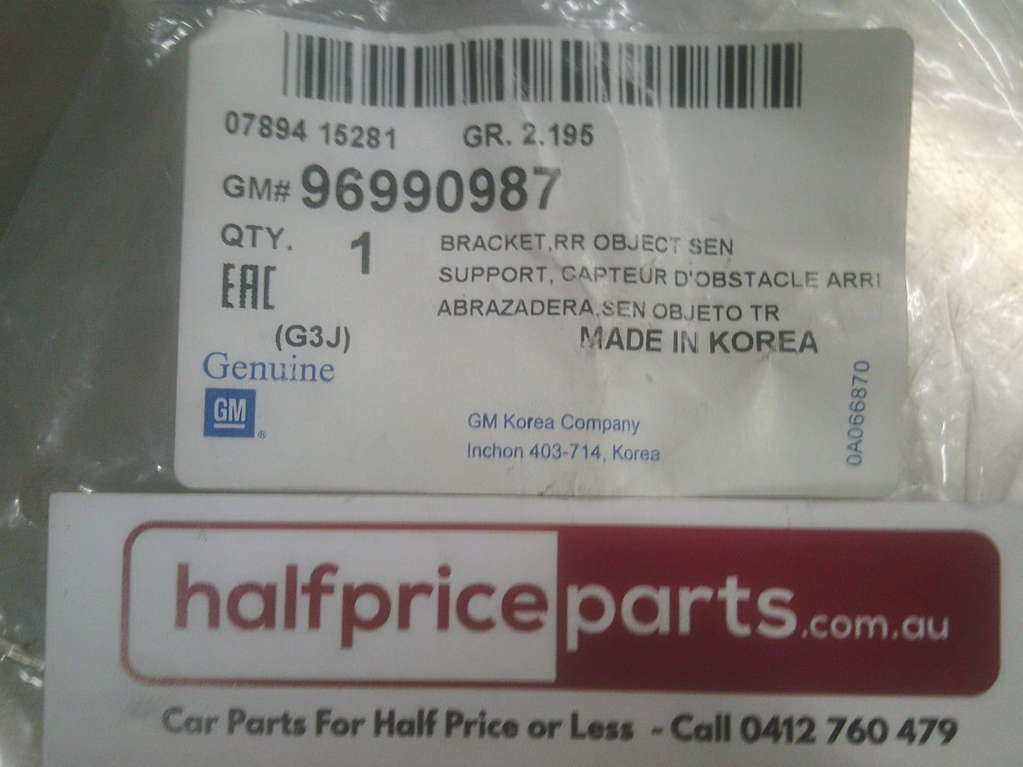 Holden JH Cruze Genuine Rear Sensor Bracket New Part