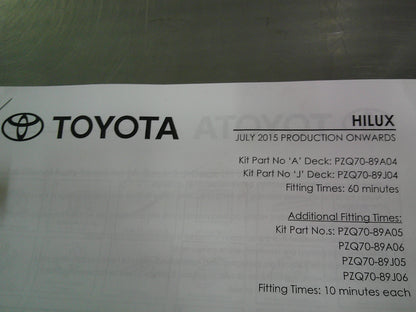 Toyota Hilux SR5 Genuine Canopy Central Locking For Right Hand Rear Side Window New Part