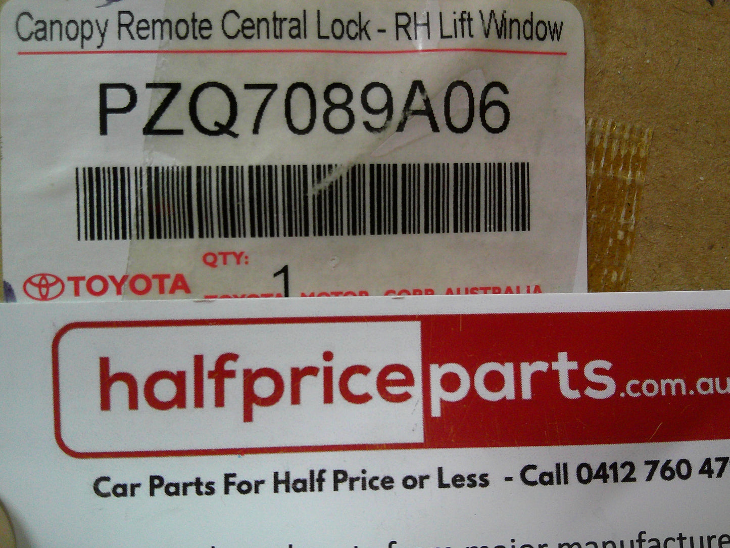 Toyota Hilux SR5 Genuine Canopy Central Locking For Right Hand Rear Side Window New Part