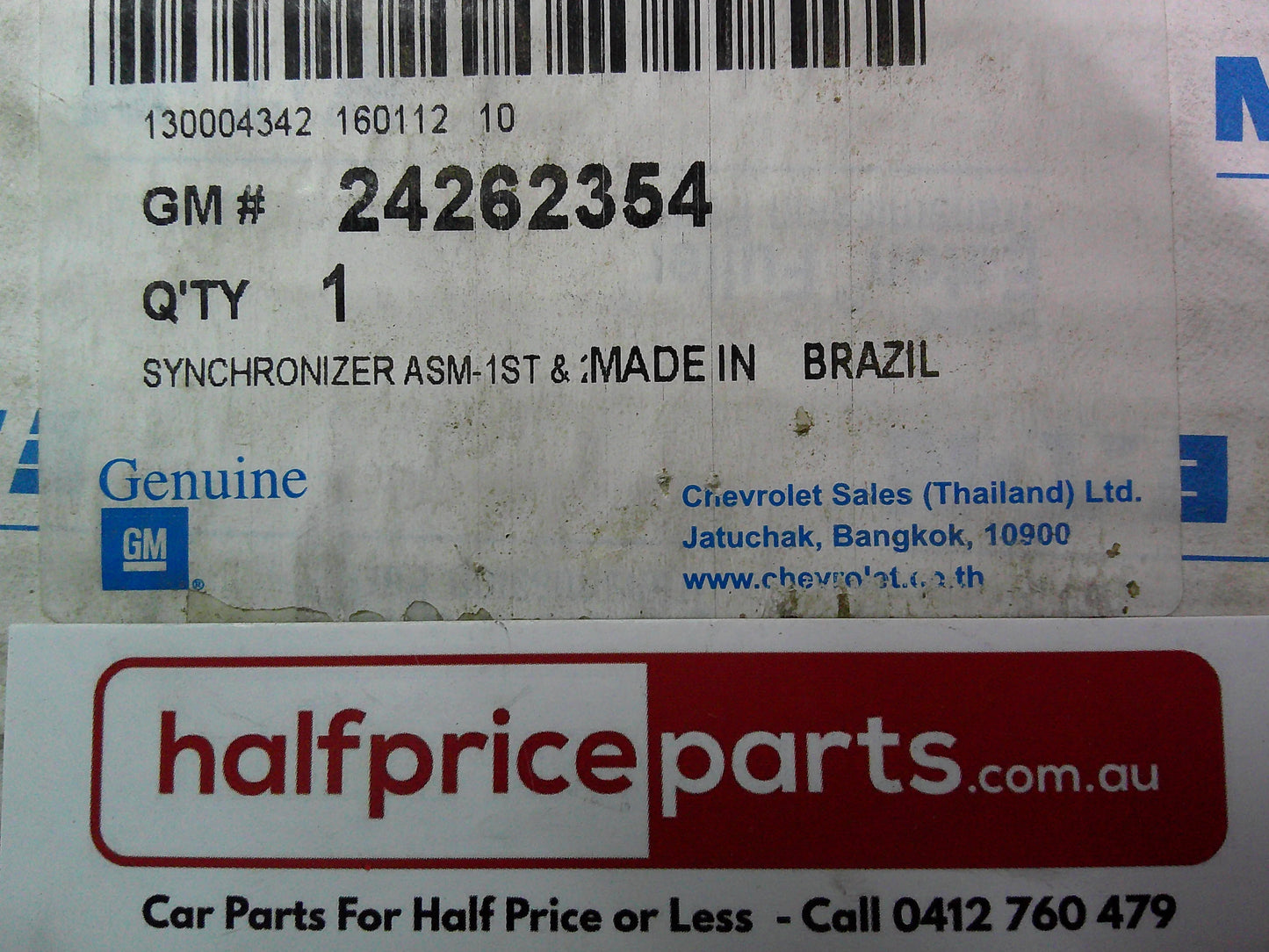 Holden RG Colorado Genuine 1st and 2nd Gear Synchroniser ASM New Part