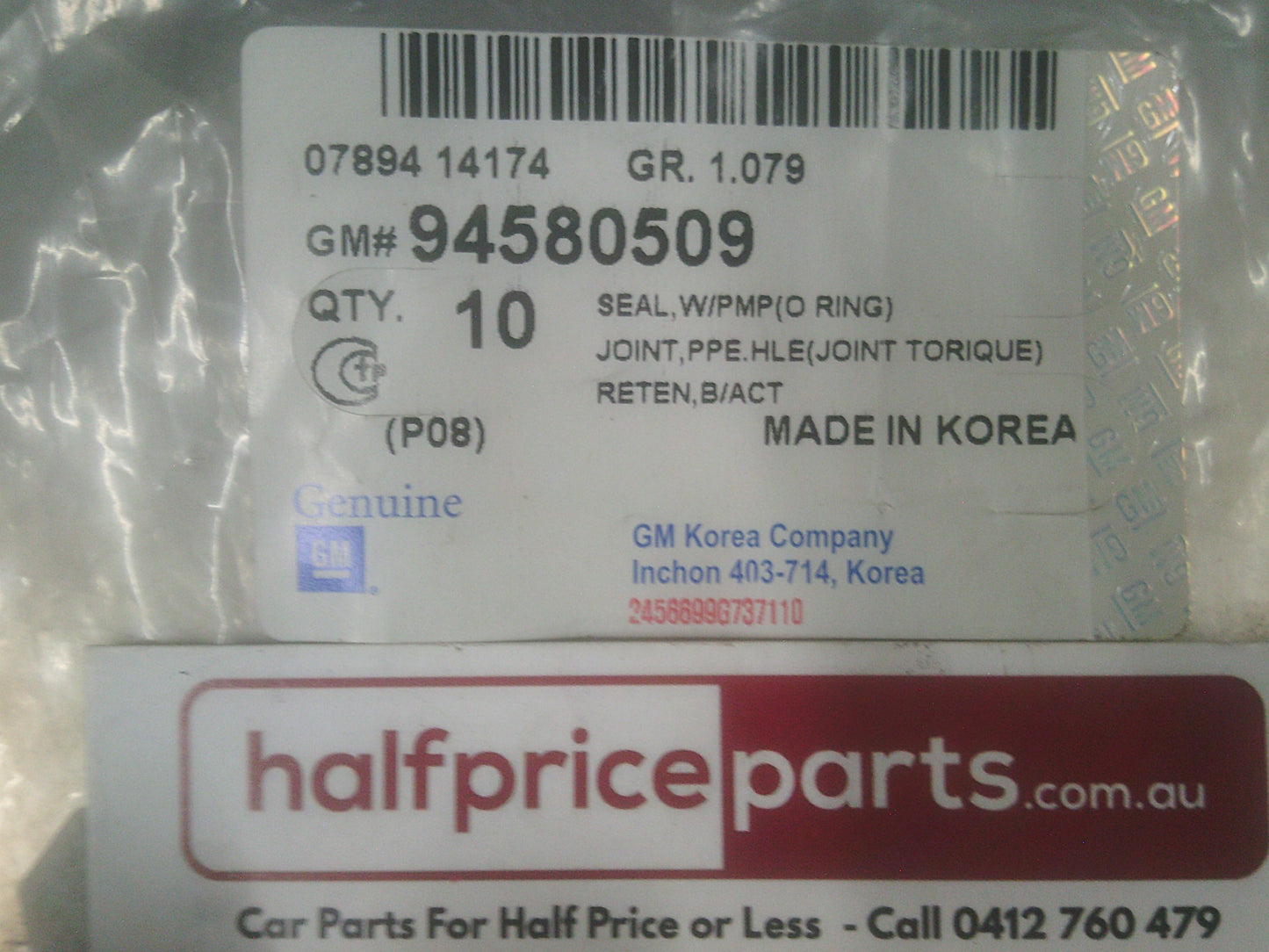 Holden TK Barina Genuine Water Pump Seal New Part