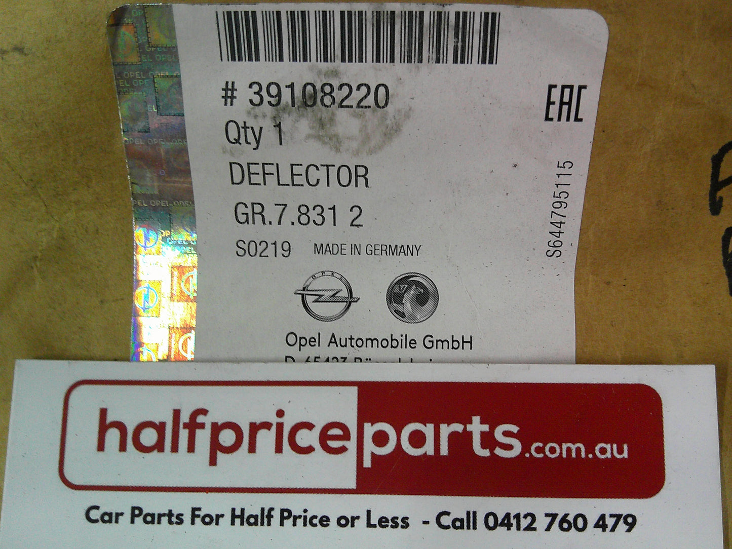 Holden ZB Commodore Genuine Front Bumper Right Hand Lower Deflector New Part