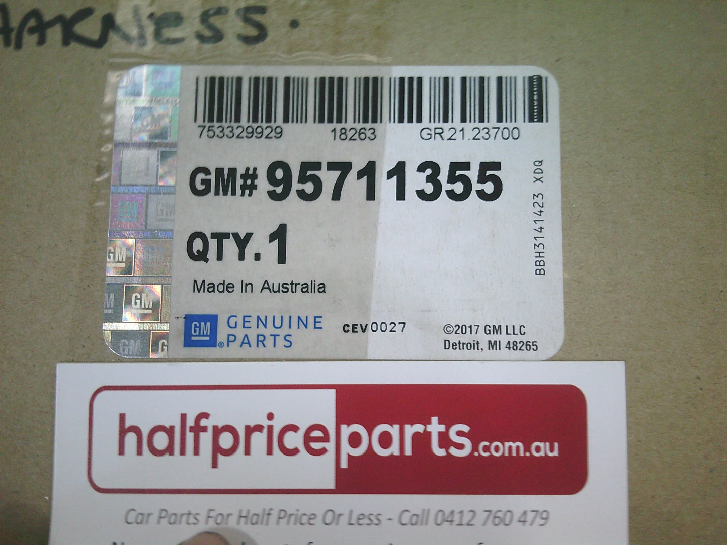 Holden Acadia Genuine Trailer Electric Brake Controller Wiring Harness - New Part