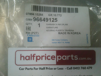 Holden TK Barina Genuine Right Hand Front Window Trim New Part