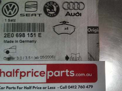 Iveco Daily/Mercedes-Benz Vito/Sprinter/Crafter Genuine Front Disc Brake Pad Set New Part