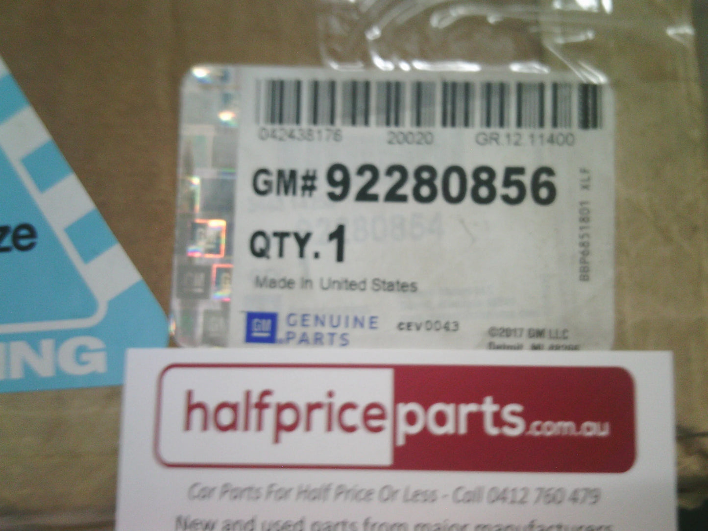 Holden VF SS/SSV 6.2 Ltr V8 Genuine Bonnet Decal Center Matt Black New Part