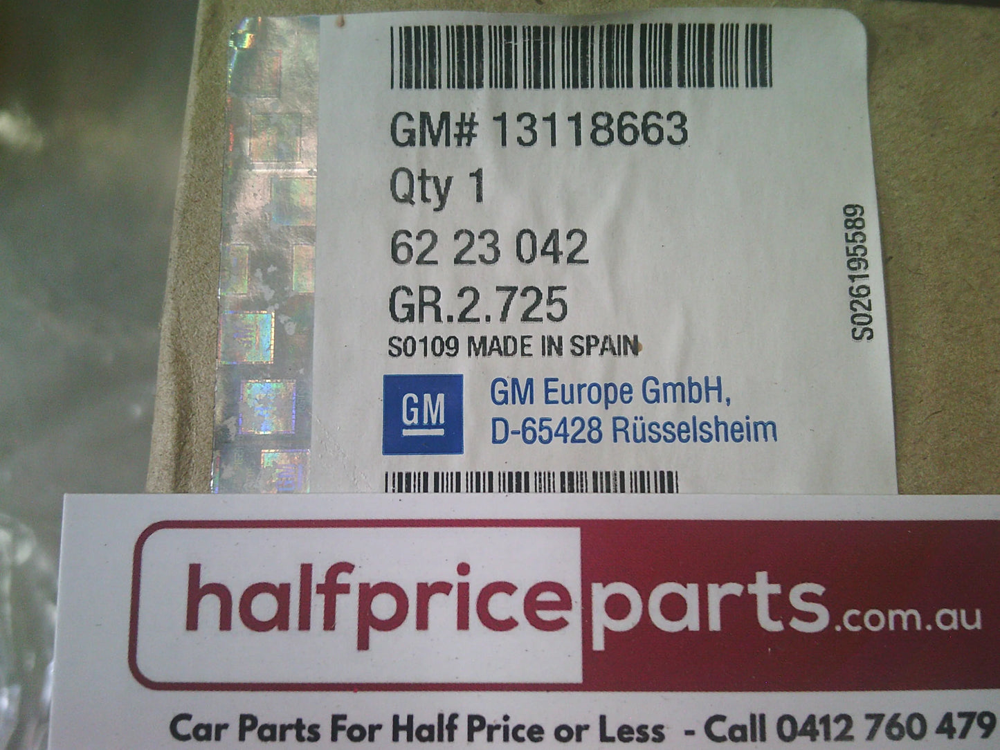 Holden XC Barina Genuine Right Hand Rear Bumper Fog Light New Part