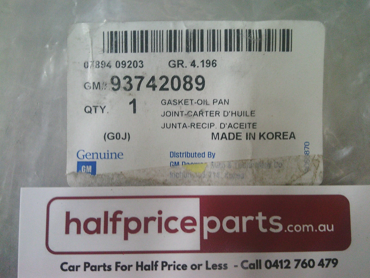 Daewoo Lacetti Genuine Oil Pan Gasket New Part