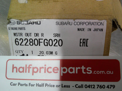 Subaru Forester Genuine Right Hand Rear Outer Chrome Door Belt Weather Strip New Part
