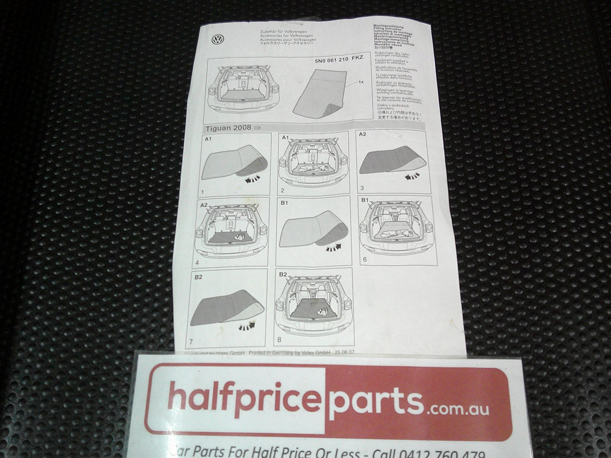 VW Tigan Genuine Rear Cargo Carpet Mat Protector Reversible New Part