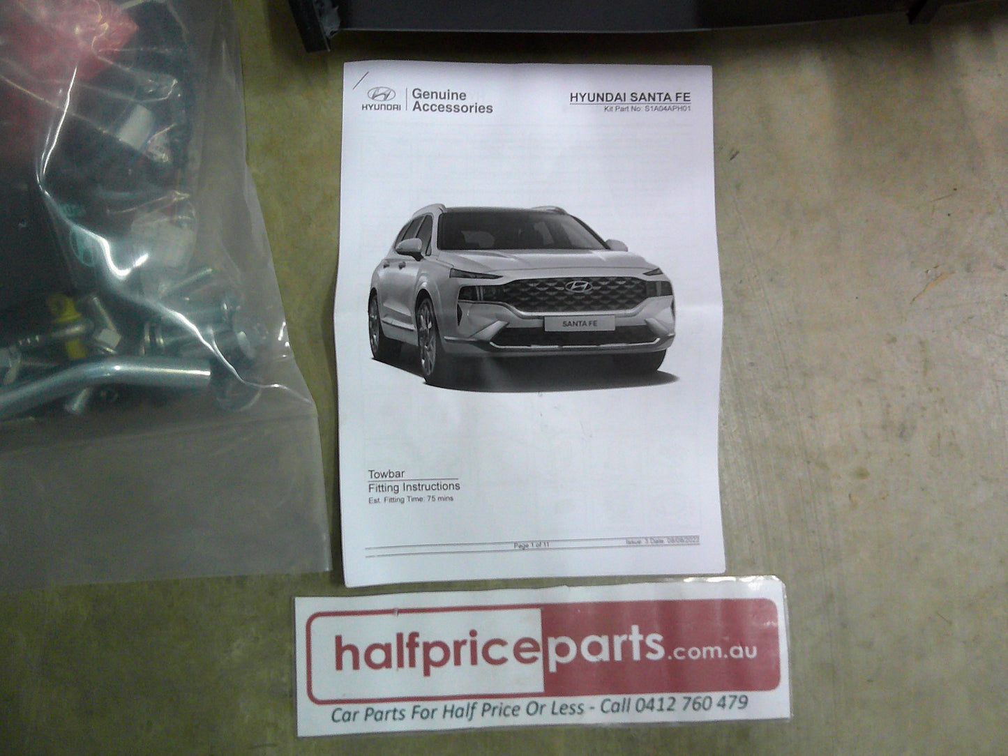 Hyundai Santa Fe Genuine Tow Bar And Fitting Kit New Part