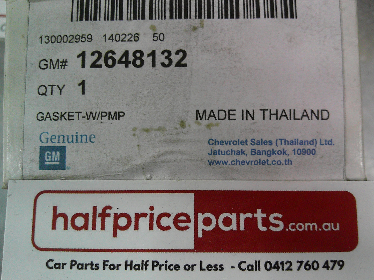 Holden RG Colorado 2.8Ltr Diesel Genuine Water Pump Gasket New Part