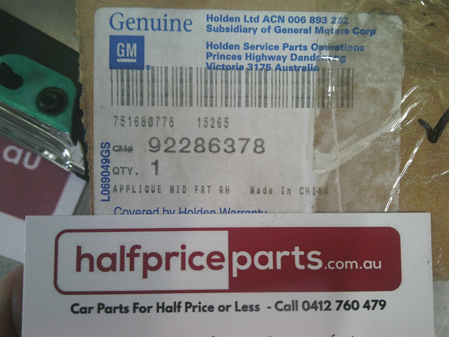 Holden VF Commodore / WM Statesman Genuine Right Hand Front Door Trim Panel ASM New Part
