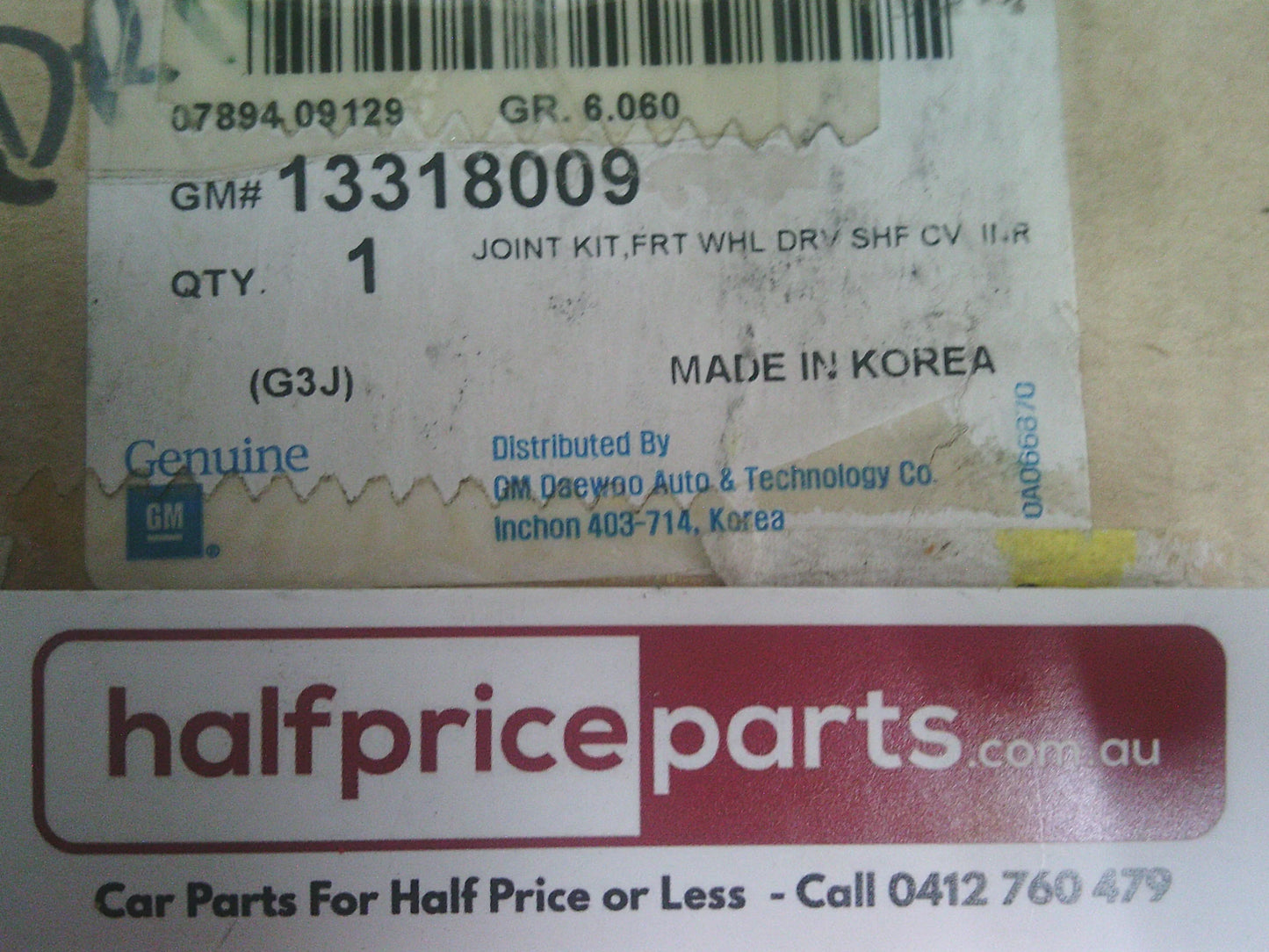Holden JG Cruze Genuine Front Inner CV Joint Kit Assembly New Part