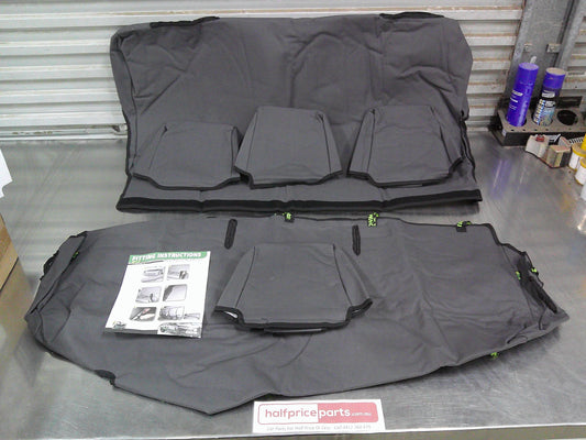 Ironman Custom Rear Canvas Seat Covers Suits Toyota 70 Series Dual Cab Landcruiser New Part