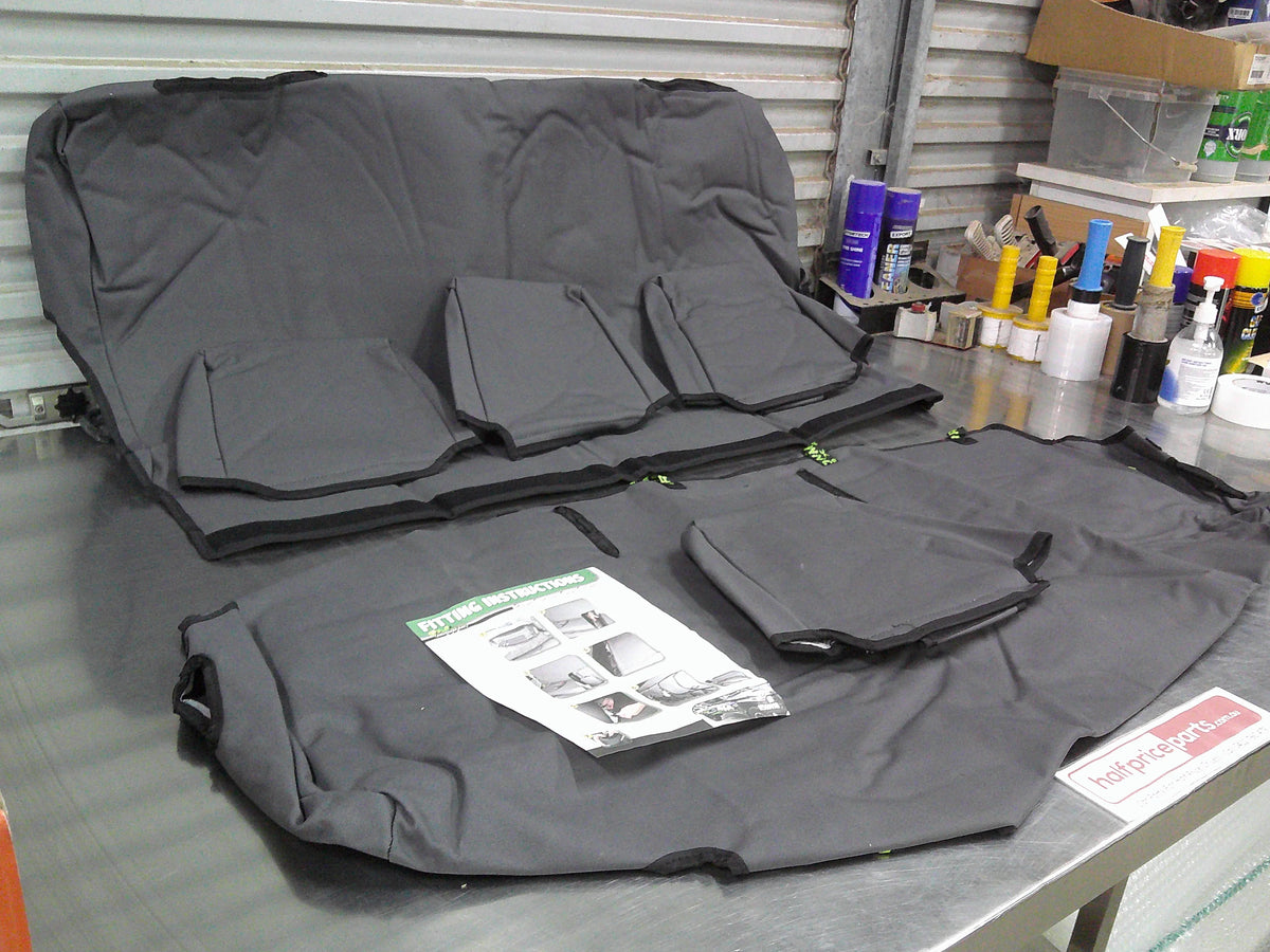 Ironman Custom Rear Canvas Seat Covers Suits Toyota 70 Series Dual Cab Landcruiser New Part
