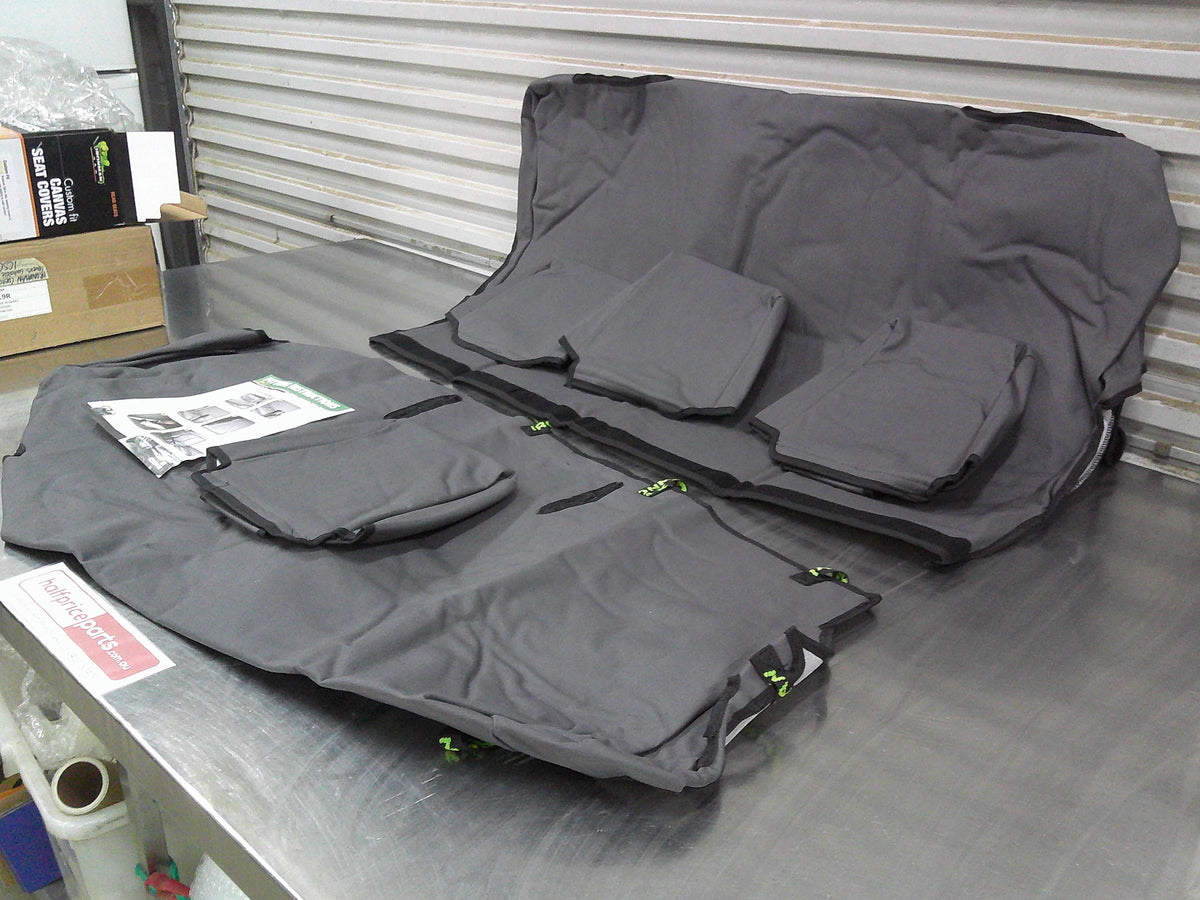 Ironman Custom Rear Canvas Seat Covers Suits Toyota 70 Series Dual Cab Landcruiser New Part