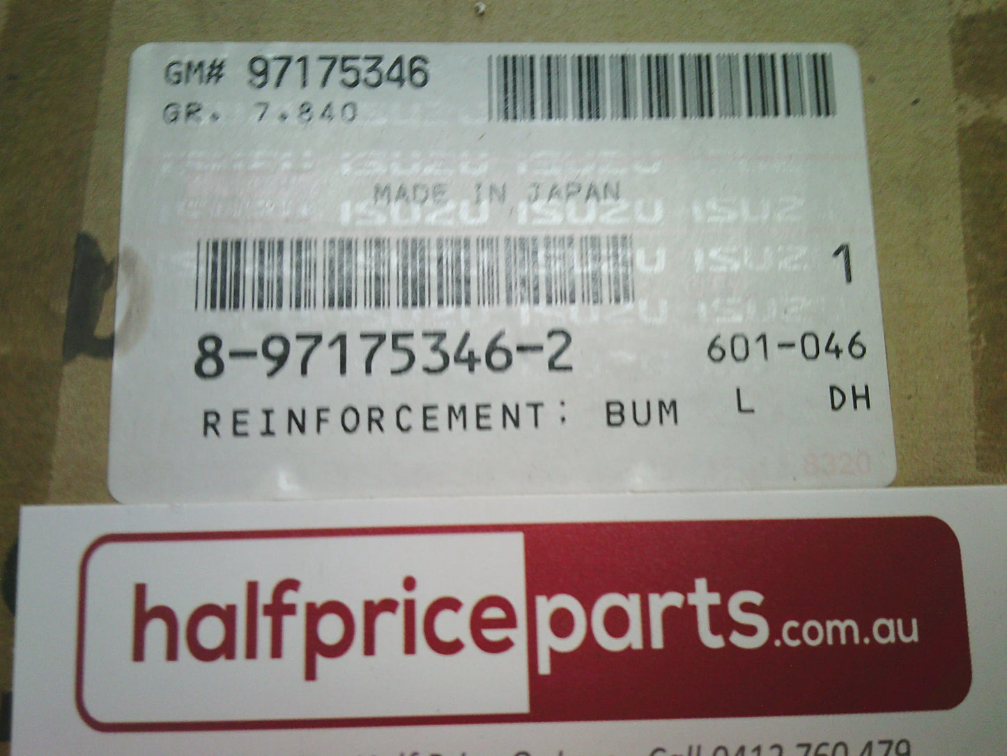 Holden Jackaroo Genuine Front Bumper Bar Reinforcement New Part