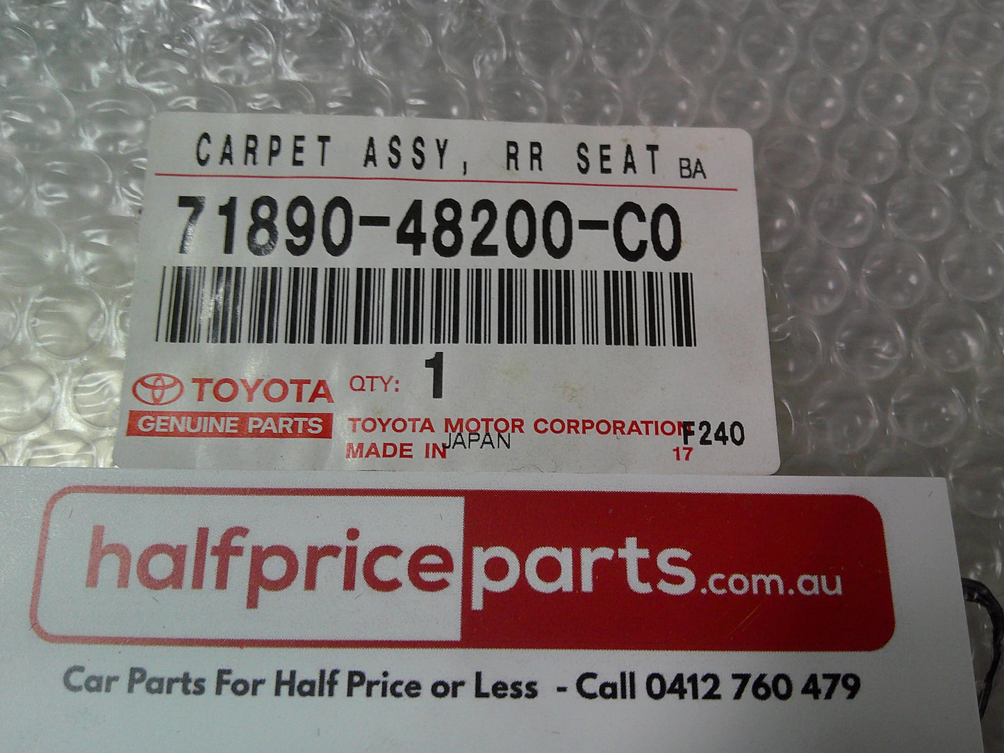 Toyota Kluger Genuine Left Hand Rear Seat Back Board (Black) New Part