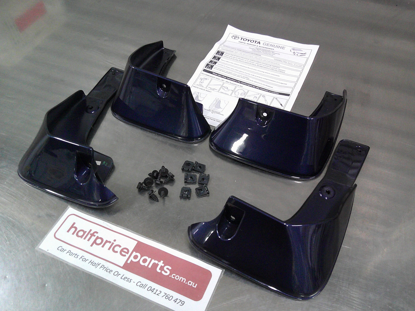 Toyota Aurion/Camry Genuine Front And Rear Mudguard Set With Fitting Kit (Factory Dark Blue Mica) New Part