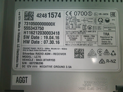 Holden RG Colorado Genuine Radio ASM Receiver New Part