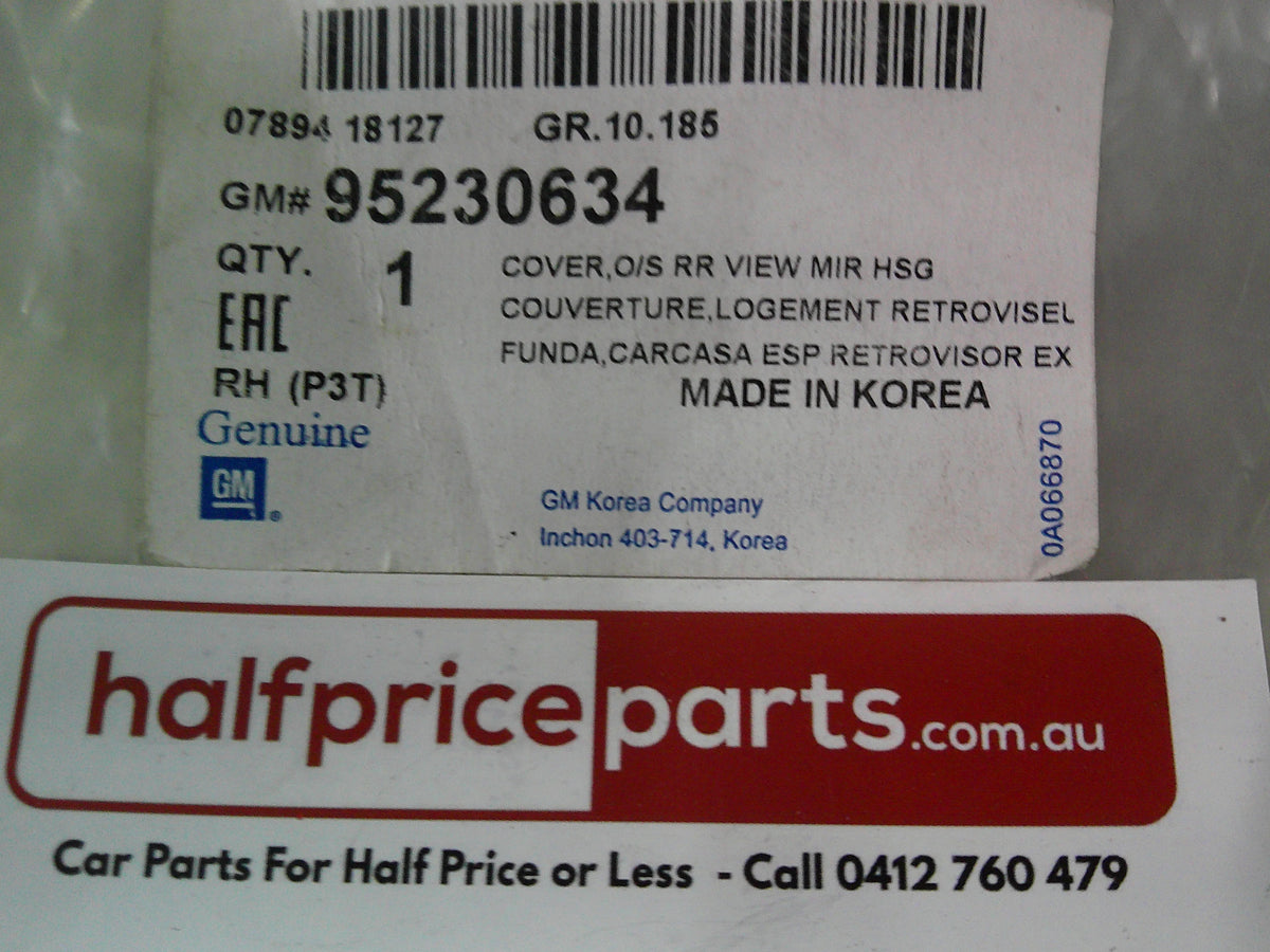 Holden TM Barina Genuine Right Hand Outer Mirror Scalp (Factory White) New Part