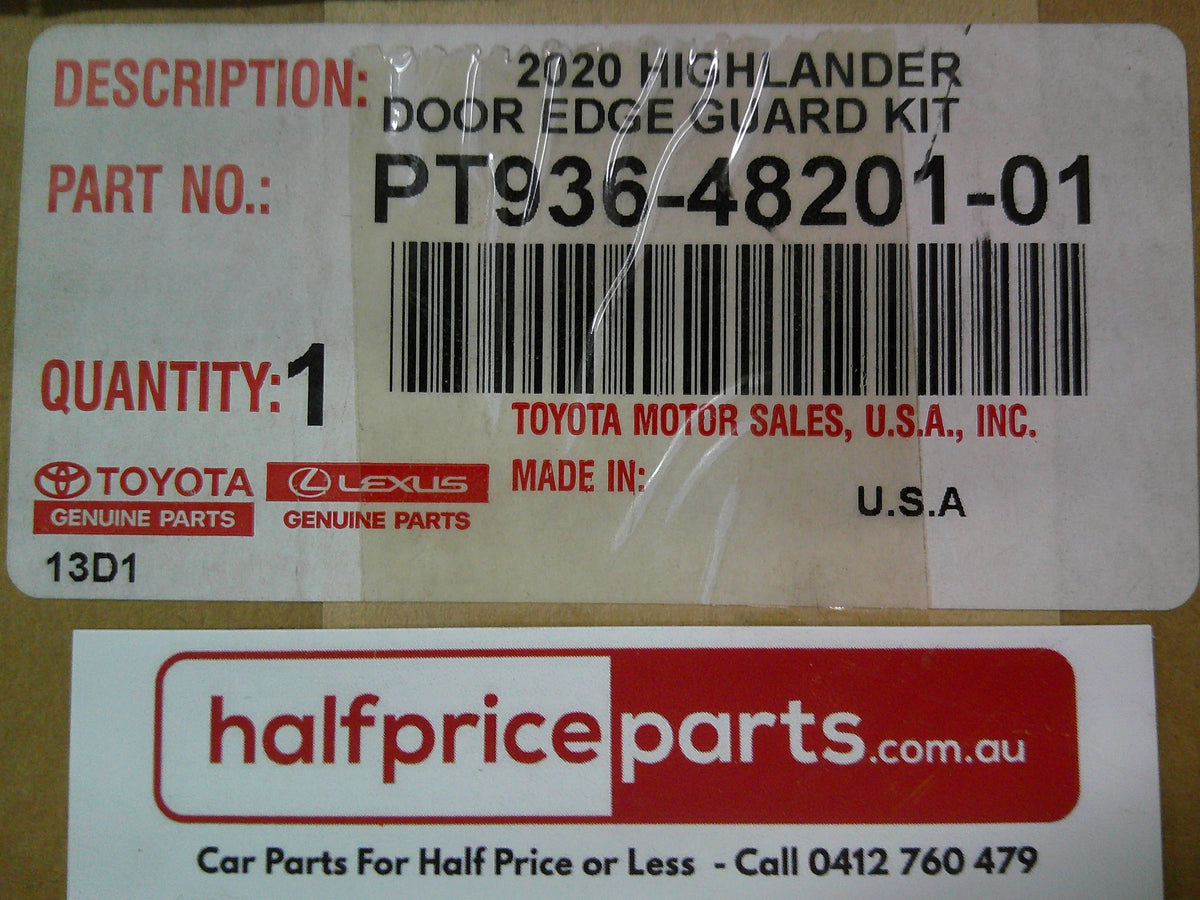 Toyota Kluger Genuine Door Edge Guard Kit (1G3 Magnetic Gray Matallic) New Part