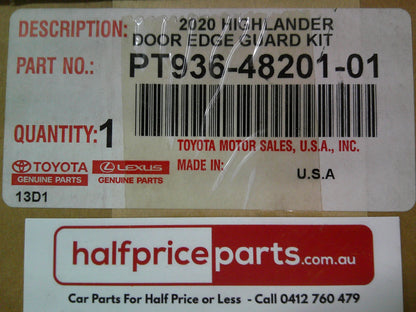 Toyota Kluger Genuine Door Edge Guard Kit (1G3 Magnetic Gray Matallic) New Part