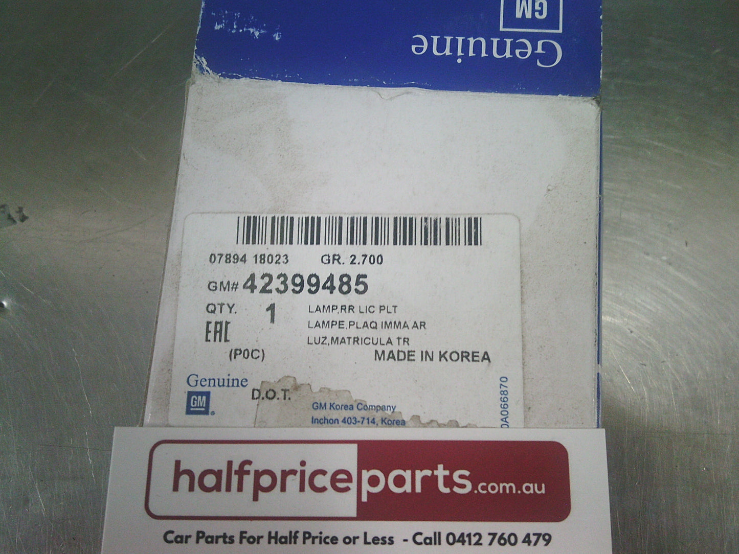 Holden CG Captiva/CG Captiva Maxx Genuine Rear Licence Plate Lamp New Part