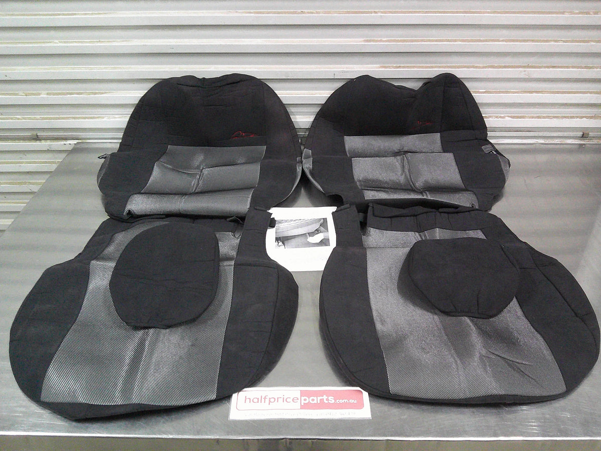 Suede Front Seat Covers Air Bag Compatible Suits Toyota Kluger (Tow Tone) New Part