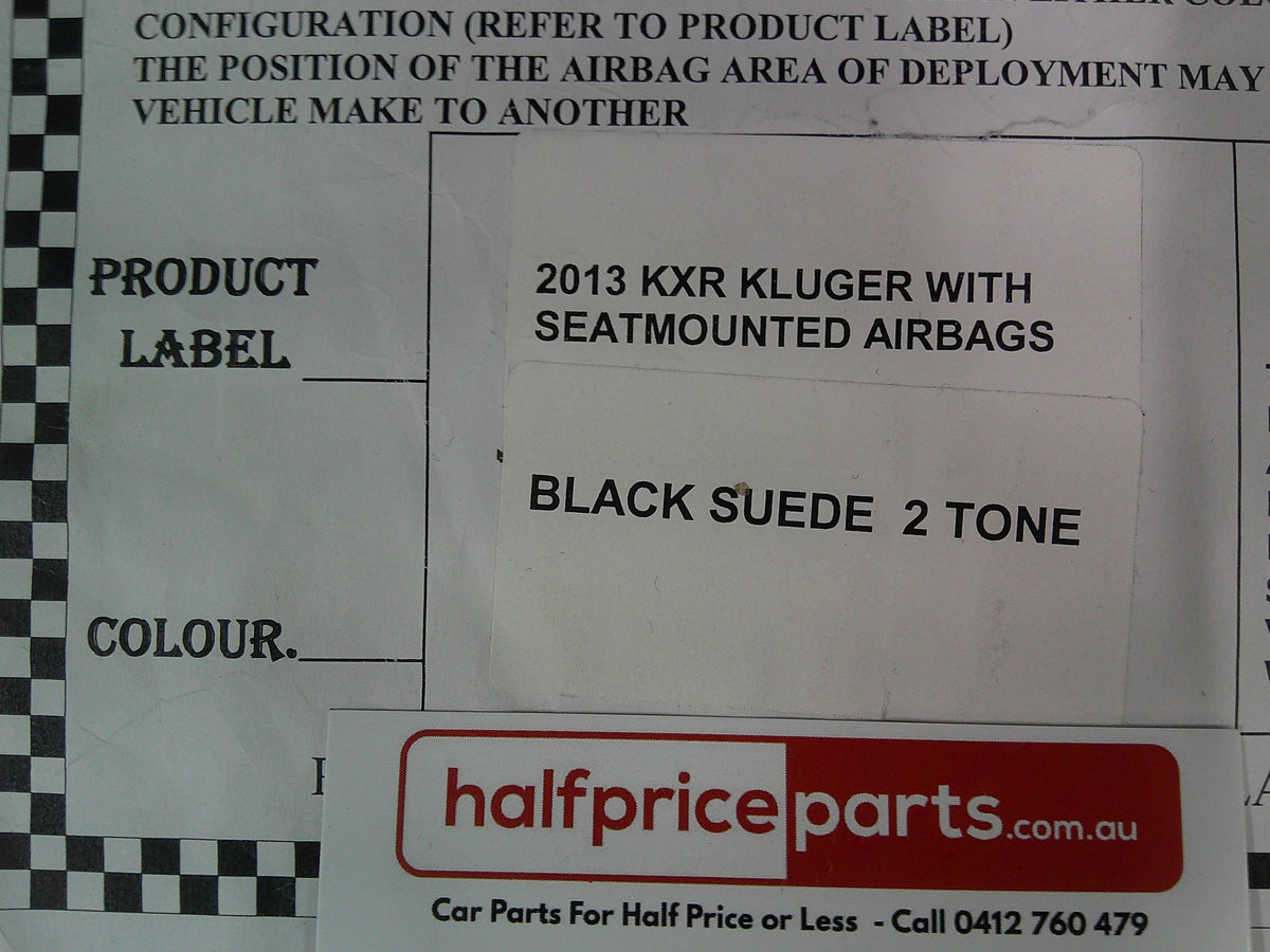 Suede Front Seat Covers Air Bag Compatible Suits Toyota Kluger (Tow Tone) New Part