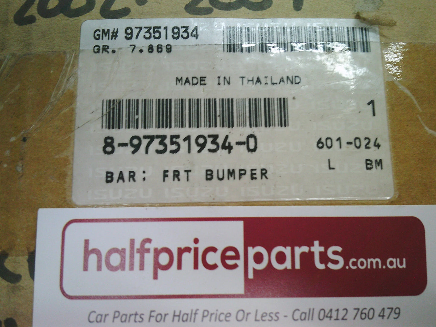 Holden RA Rodeo Genuine Front Bumper Bar Reinforcement New Part