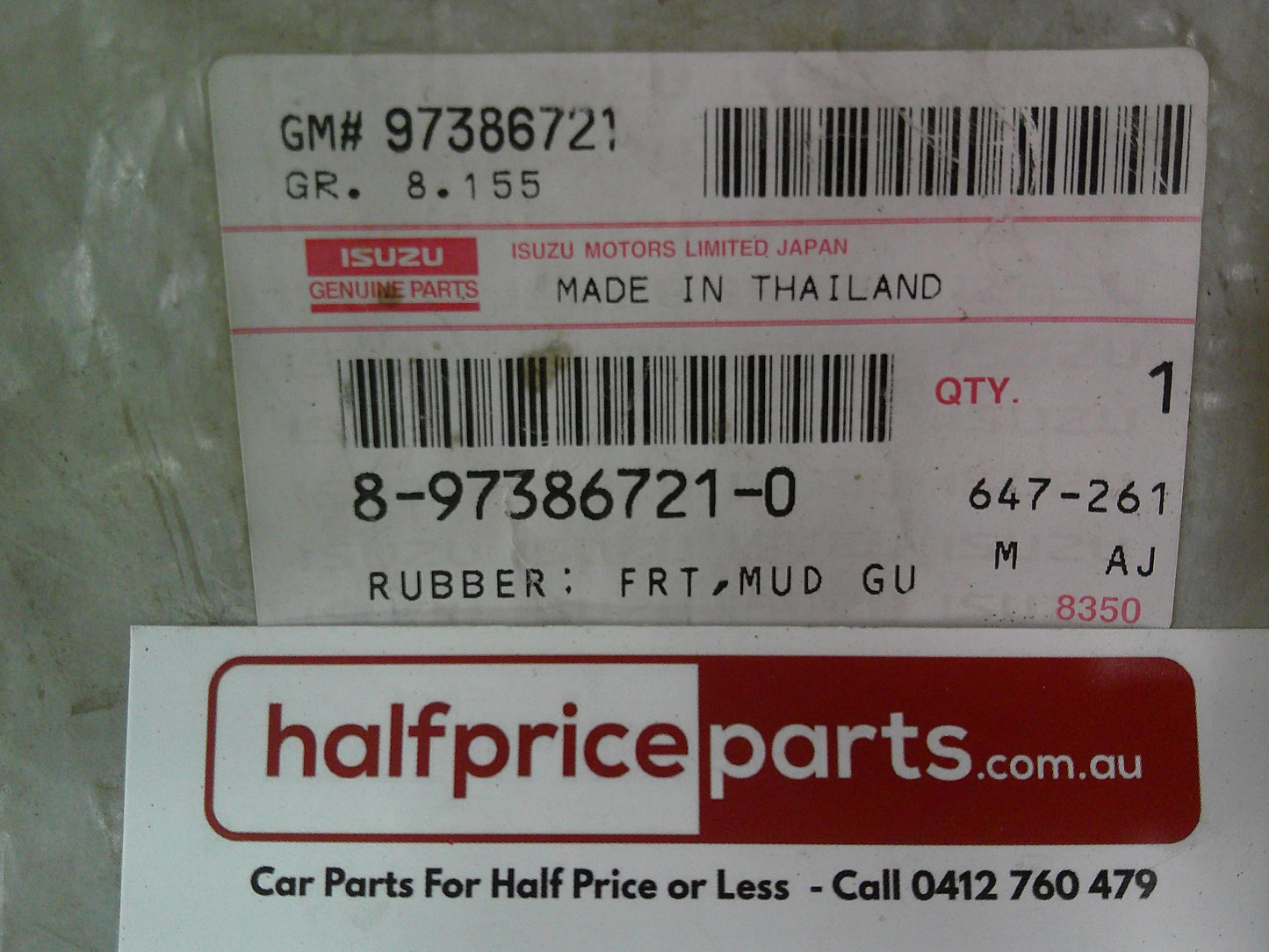 Holden RA Rodeo/RC Colorado Genuine Right Hand Front Mud Flap NON Flare New Part