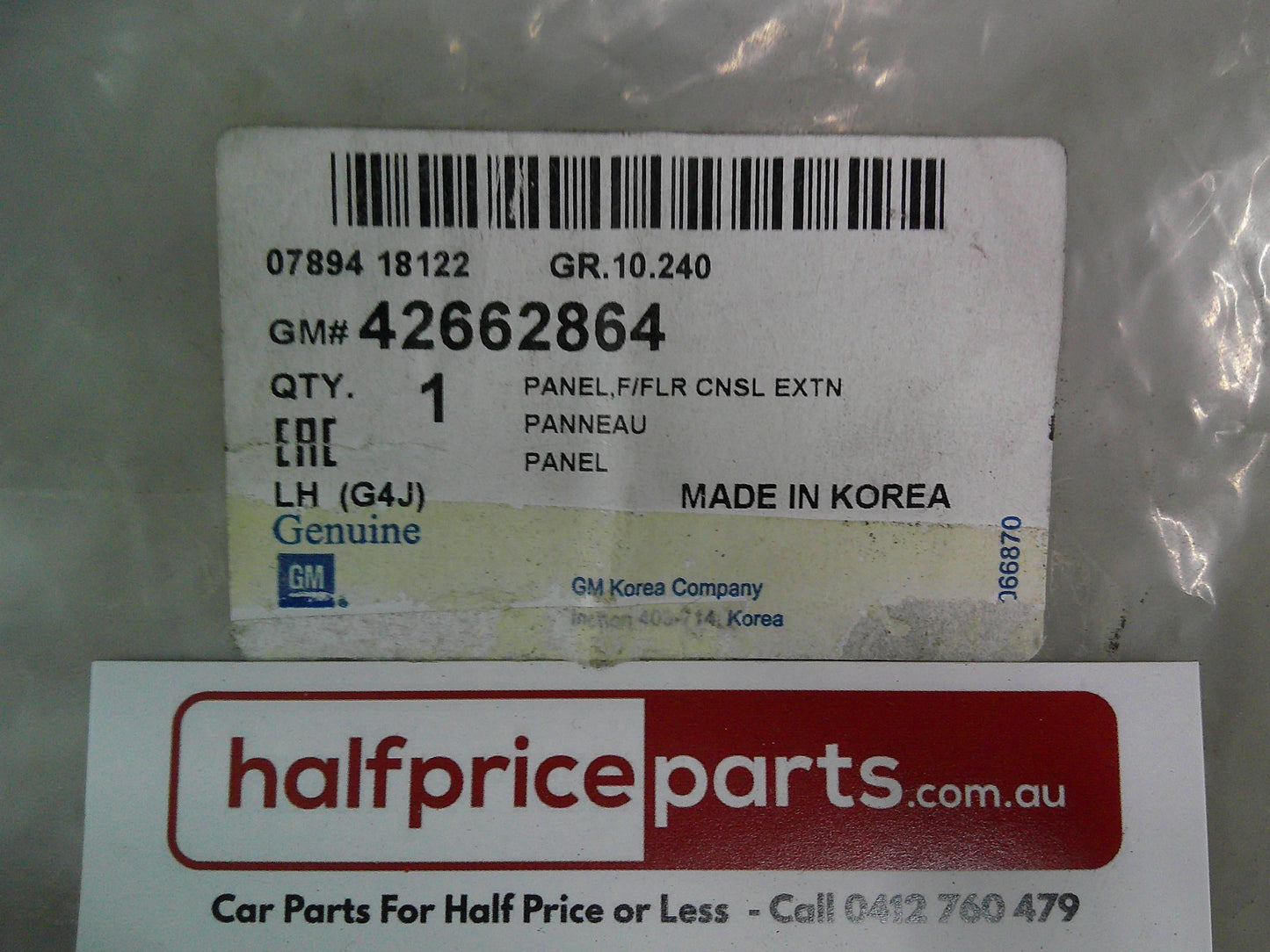 Holden BL Astra Genuine Front Floor Console Extension Trim Panel New Part