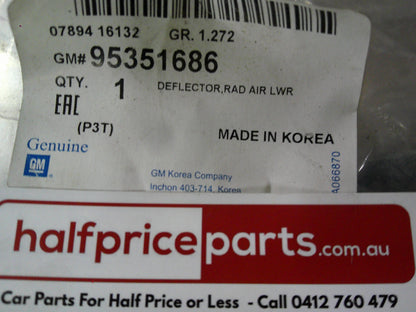 Holden TM Barina Genuine Right Hand Front Lower Radiator Air Guide New Part