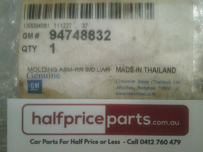 Holden RG Colorado Extra Cab Genuine Right Hand (Drivers) Rear Lower Moulding New Part