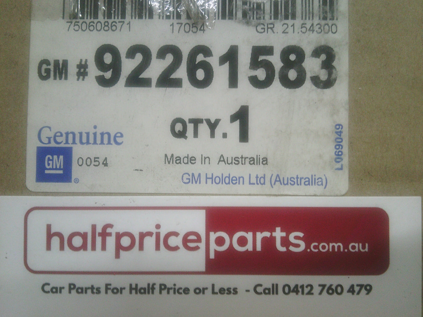 Holden JH Cruze Genuine Left Hand Front Door Decal Hatch/Sedan New Part